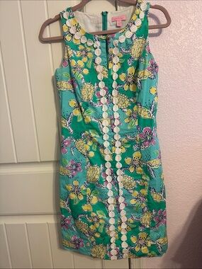 Lilly Pulitzer Green Floral Sheath Dress